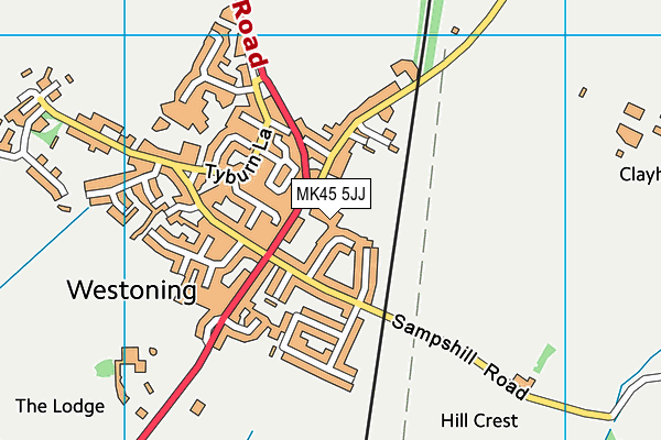MK45 5JJ map - OS VectorMap District (Ordnance Survey)