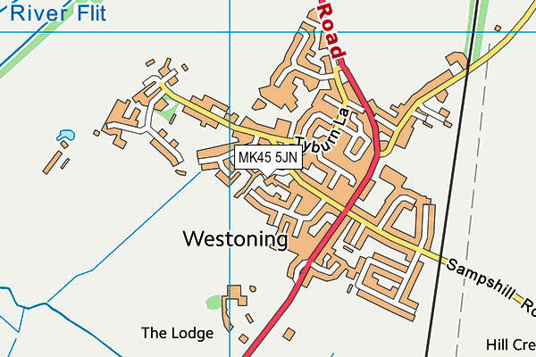 MK45 5JN map - OS VectorMap District (Ordnance Survey)