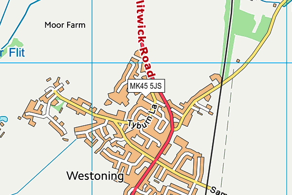 MK45 5JS map - OS VectorMap District (Ordnance Survey)