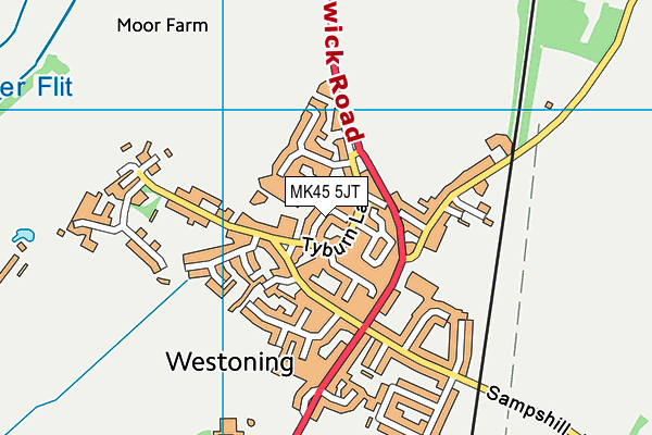 MK45 5JT map - OS VectorMap District (Ordnance Survey)