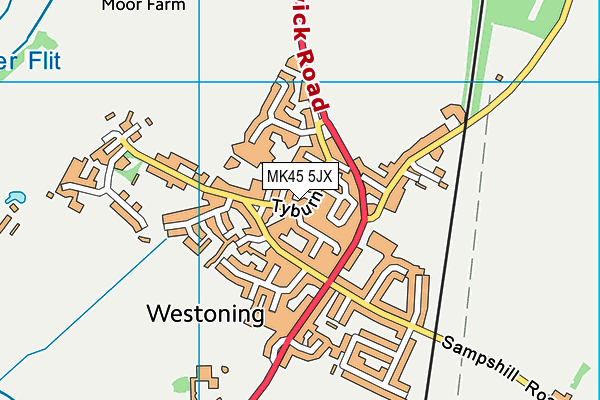 MK45 5JX map - OS VectorMap District (Ordnance Survey)
