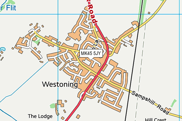 MK45 5JY map - OS VectorMap District (Ordnance Survey)
