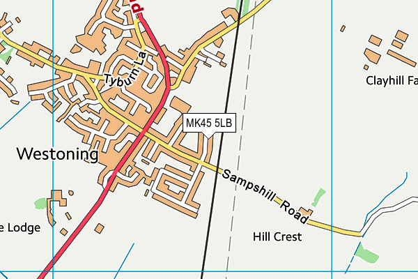 MK45 5LB map - OS VectorMap District (Ordnance Survey)