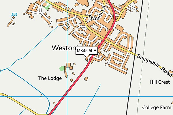 MK45 5LE map - OS VectorMap District (Ordnance Survey)