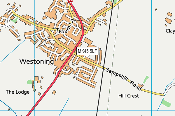 MK45 5LF map - OS VectorMap District (Ordnance Survey)