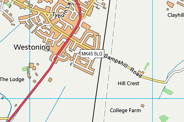 MK45 5LG map - OS VectorMap District (Ordnance Survey)