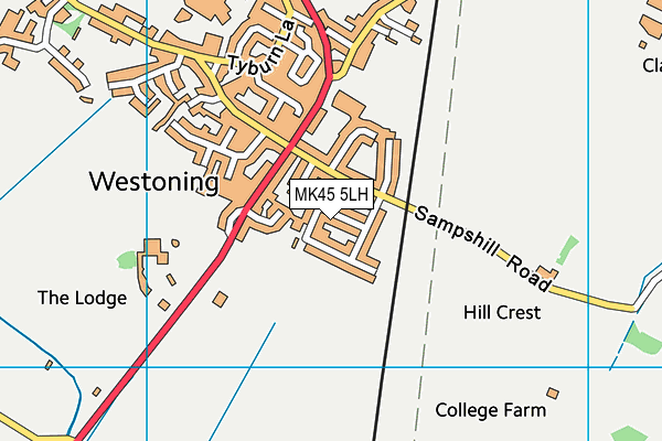 MK45 5LH map - OS VectorMap District (Ordnance Survey)