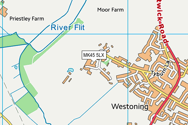 MK45 5LX map - OS VectorMap District (Ordnance Survey)