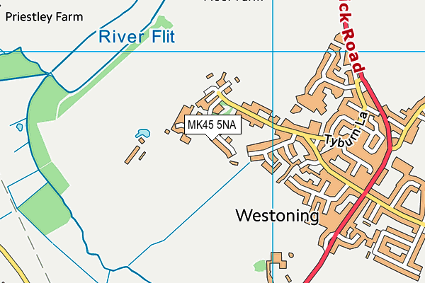MK45 5NA map - OS VectorMap District (Ordnance Survey)