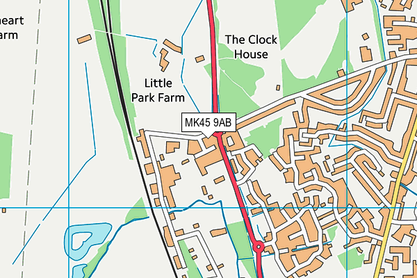 MK45 9AB map - OS VectorMap District (Ordnance Survey)