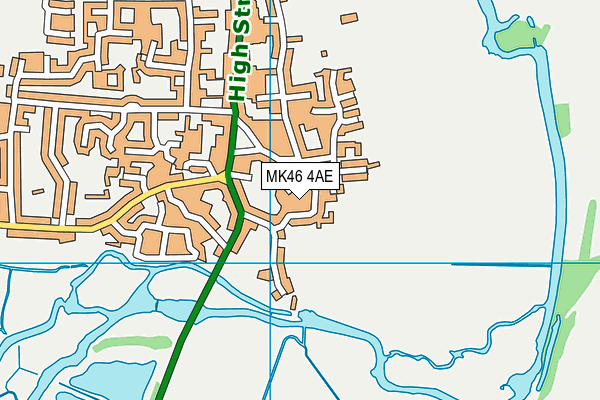 MK46 4AE map - OS VectorMap District (Ordnance Survey)