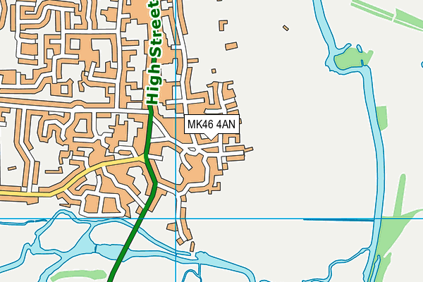 MK46 4AN map - OS VectorMap District (Ordnance Survey)