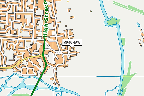 MK46 4AW map - OS VectorMap District (Ordnance Survey)