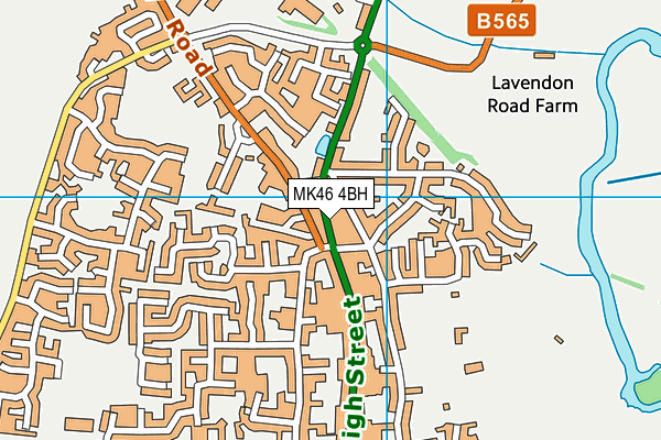 MK46 4BH map - OS VectorMap District (Ordnance Survey)