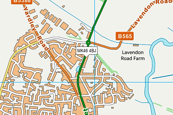 MK46 4BJ map - OS VectorMap District (Ordnance Survey)