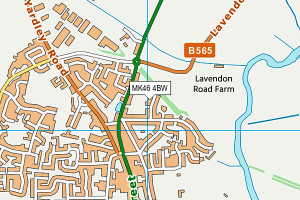 MK46 4BW map - OS VectorMap District (Ordnance Survey)