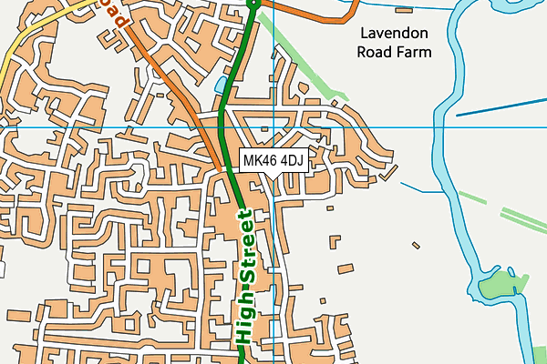 MK46 4DJ map - OS VectorMap District (Ordnance Survey)