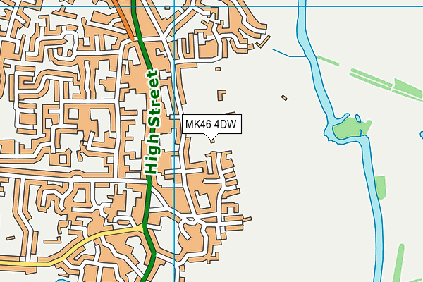 MK46 4DW map - OS VectorMap District (Ordnance Survey)