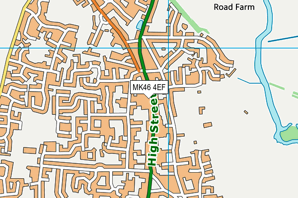 MK46 4EF map - OS VectorMap District (Ordnance Survey)