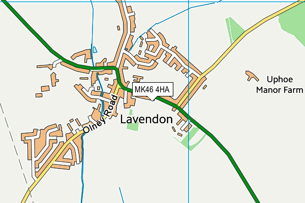 Lavendon School map (MK46 4HA) - OS VectorMap District (Ordnance Survey)