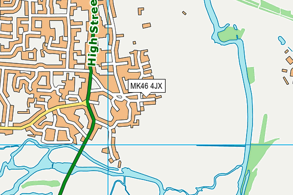 MK46 4JX map - OS VectorMap District (Ordnance Survey)