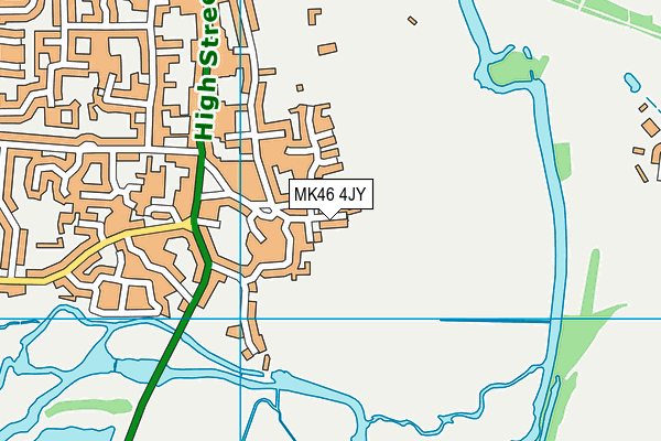 MK46 4JY map - OS VectorMap District (Ordnance Survey)