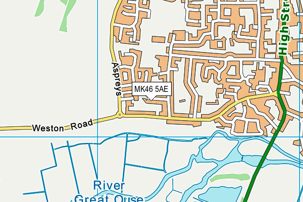 MK46 5AE map - OS VectorMap District (Ordnance Survey)
