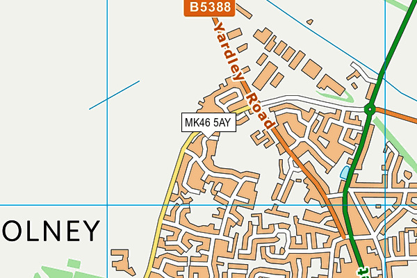 MK46 5AY map - OS VectorMap District (Ordnance Survey)