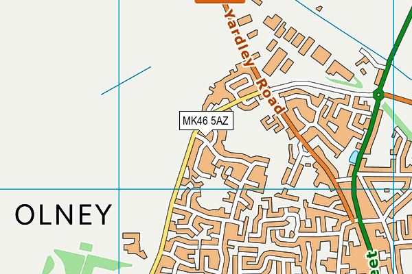 MK46 5AZ map - OS VectorMap District (Ordnance Survey)