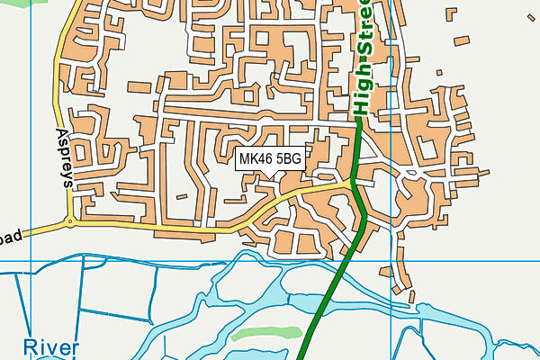 MK46 5BG map - OS VectorMap District (Ordnance Survey)