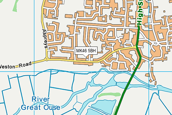 MK46 5BH map - OS VectorMap District (Ordnance Survey)