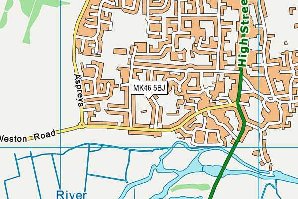 MK46 5BJ map - OS VectorMap District (Ordnance Survey)