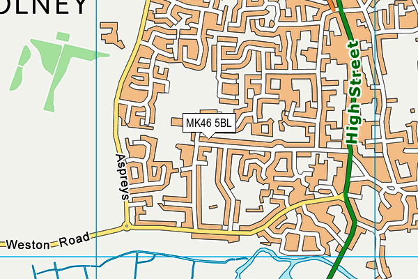 MK46 5BL map - OS VectorMap District (Ordnance Survey)