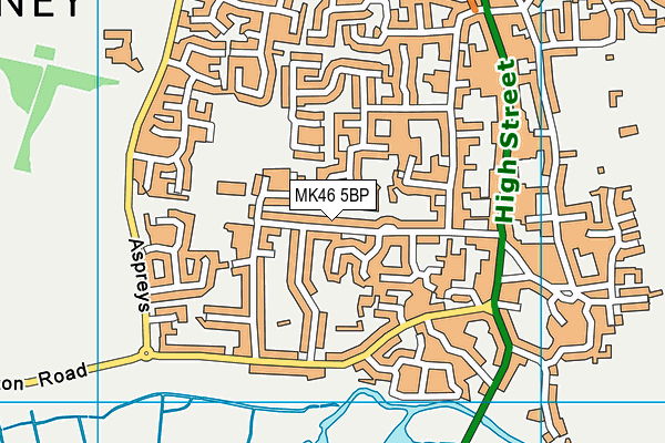 MK46 5BP map - OS VectorMap District (Ordnance Survey)