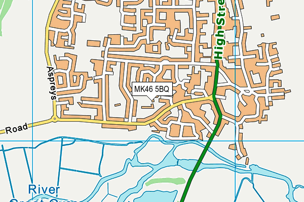 MK46 5BQ map - OS VectorMap District (Ordnance Survey)
