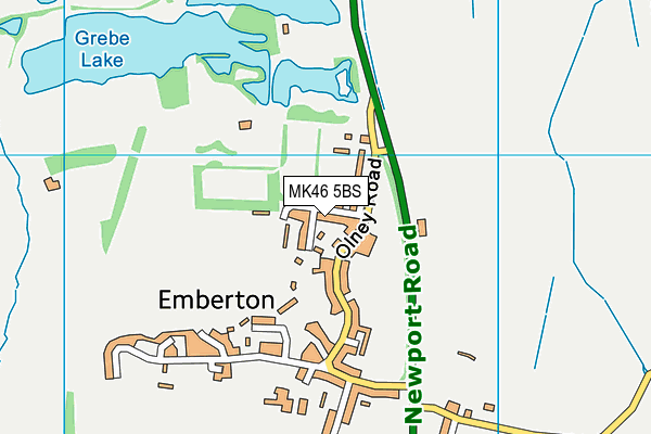 Emberton Playing Field map (MK46 5BS) - OS VectorMap District (Ordnance Survey)
