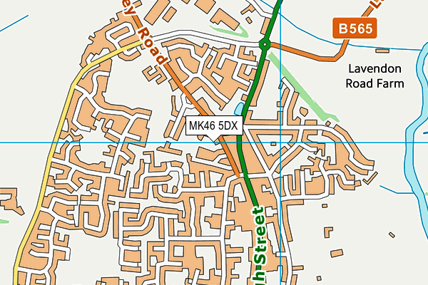MK46 5DX map - OS VectorMap District (Ordnance Survey)
