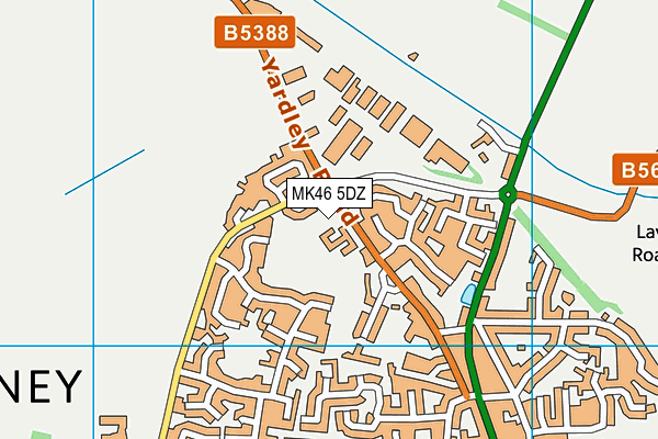Olney Middle School map (MK46 5DZ) - OS VectorMap District (Ordnance Survey)