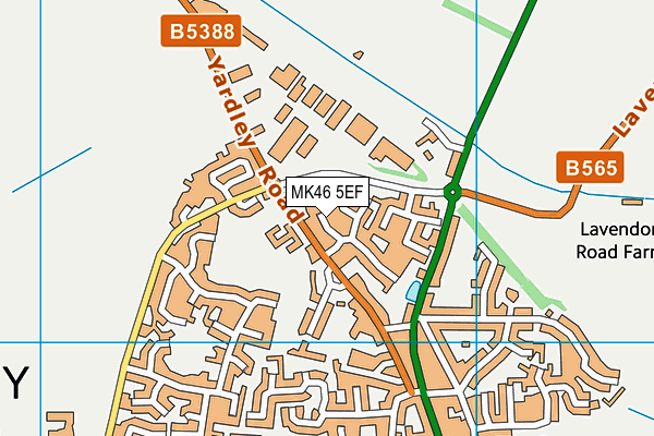 MK46 5EF map - OS VectorMap District (Ordnance Survey)