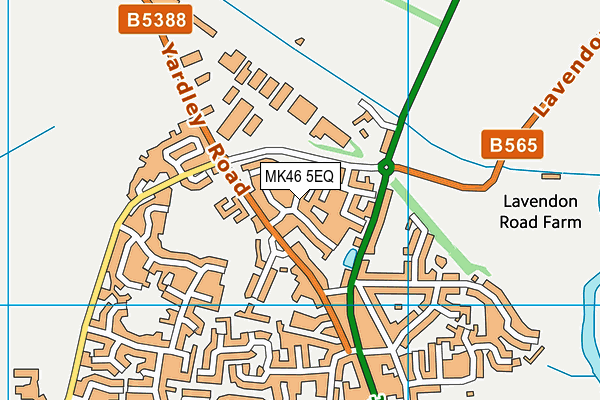 MK46 5EQ map - OS VectorMap District (Ordnance Survey)