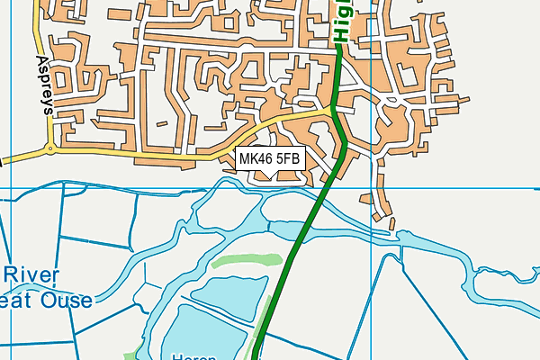 MK46 5FB map - OS VectorMap District (Ordnance Survey)