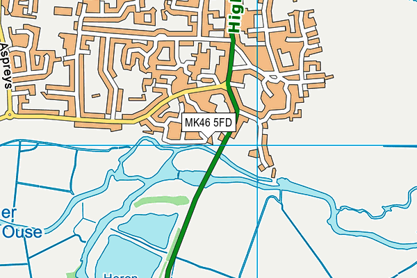MK46 5FD map - OS VectorMap District (Ordnance Survey)
