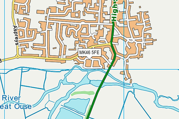 MK46 5FE map - OS VectorMap District (Ordnance Survey)