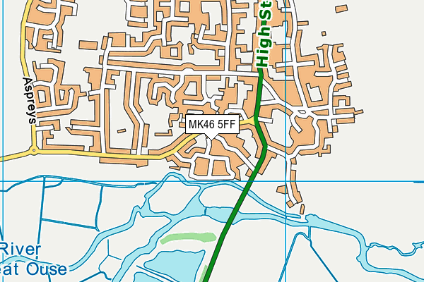 MK46 5FF map - OS VectorMap District (Ordnance Survey)