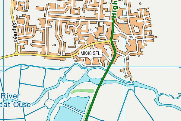 MK46 5FL map - OS VectorMap District (Ordnance Survey)
