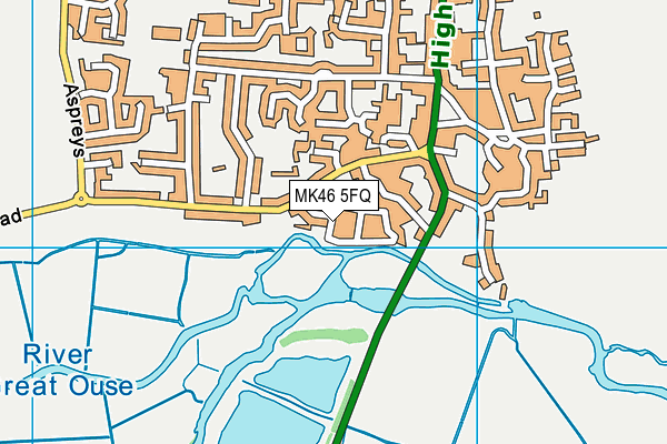 MK46 5FQ map - OS VectorMap District (Ordnance Survey)