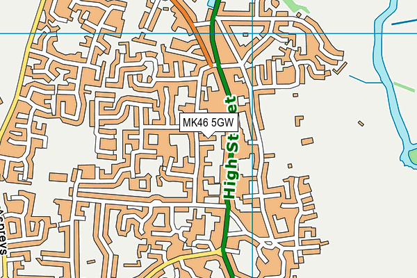 MK46 5GW map - OS VectorMap District (Ordnance Survey)