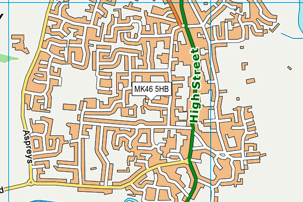 MK46 5HB map - OS VectorMap District (Ordnance Survey)