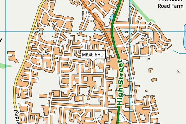 MK46 5HD map - OS VectorMap District (Ordnance Survey)