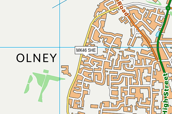 MK46 5HE map - OS VectorMap District (Ordnance Survey)